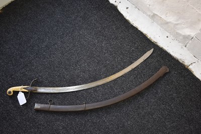 Lot 128 - A 19TH CENTURY TURKISH SHAMSHIR