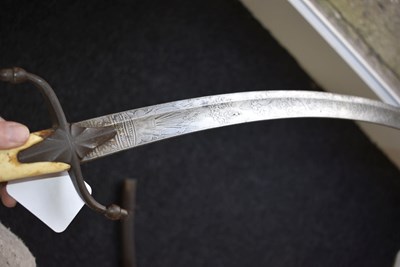Lot 128 - A 19TH CENTURY TURKISH SHAMSHIR