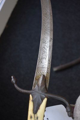 Lot 128 - A 19TH CENTURY TURKISH SHAMSHIR