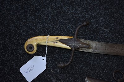 Lot 128 - A 19TH CENTURY TURKISH SHAMSHIR