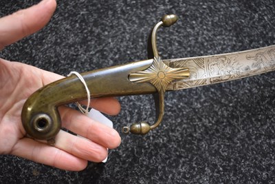 Lot 129 - A LATE 19TH CENTURY TURKISH OFFICER'S SHAMSHIR