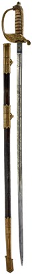 Lot 182 - A ROYAL NAVAL OFFICER'S LEVEE WEIGHT SWORD