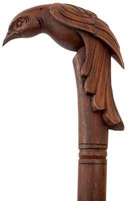 Lot 881 - A LATE 19TH CENTURY SOUTH AFRICAN CARVED WOODEN WALKING STICK