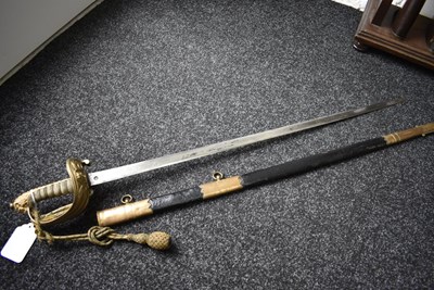 Lot 172 - A NAVAL OFFICER'S SPECIAL ORDER FIGHTING SWORD TO JOSEPH HUDSON