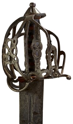 Lot 327 - AN 18TH CENTURY SCOTTISH BASKET HILTED BROADSWORD