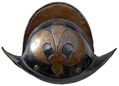 Lot 365 - A LATE 1`6TH CENTURY MUNICH TOWN GUARD COMB MORION