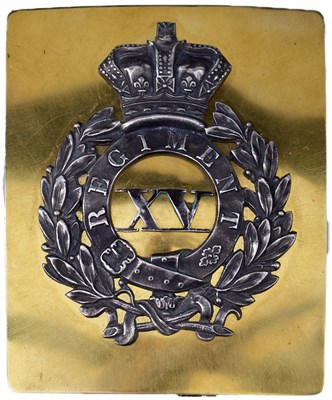Lot 427 - A 15TH MADRAS OR BENGAL NATIVE INFANTRY OFFICER'S SHOULDER BELT PLATE