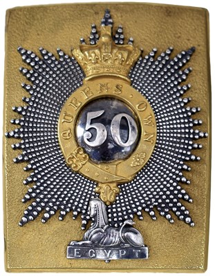 Lot 430 - A 50TH REGIMENT OF FOOT (QUEEN'S OWN SURREY) OFFICER'S SHOULDER BELT PLATE
