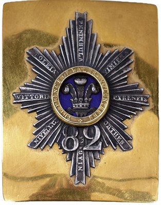 Lot 433 - AN 82ND REGIMENT OF FOOT (THE PRINCE OF WALES VOLUNTEERS) OFFICER'S SHOULDER BELT PLATE