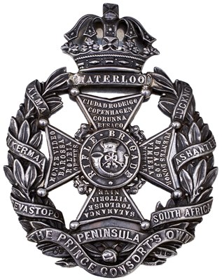 Lot 440 - A SILVER RIFLE BRIGADE OFFICER'S CROSS BELT PLATE