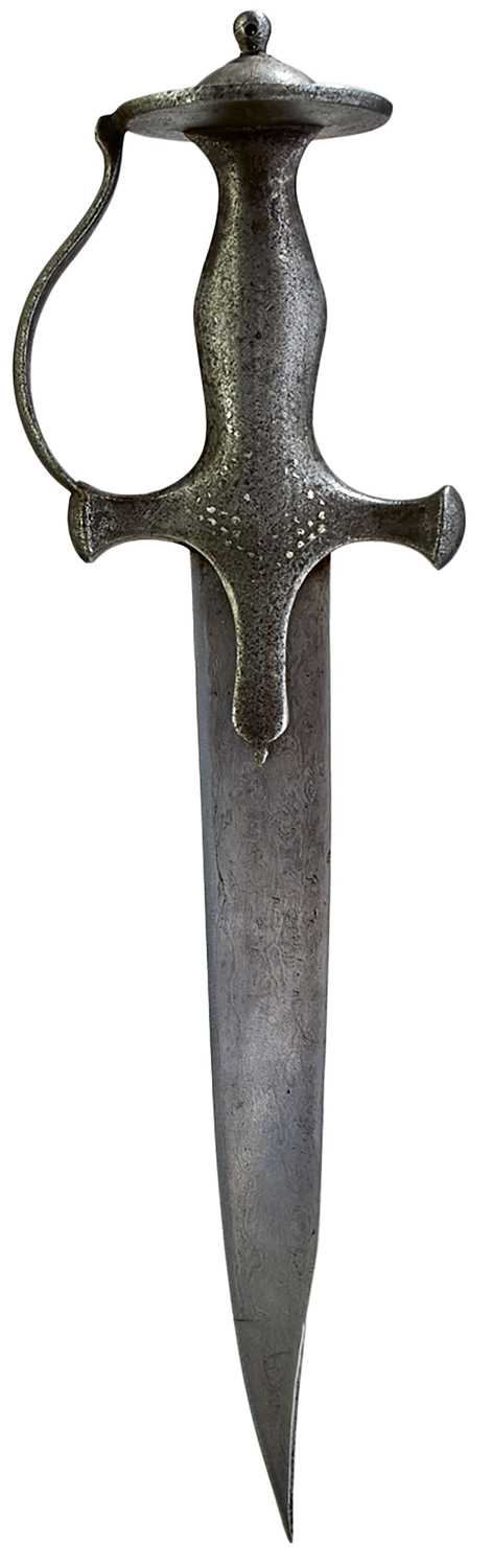 Lot 61 - A 19TH CENTURY INDIAN TULWAR HILTED DAGGER