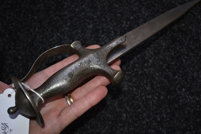 Lot 61 - A 19TH CENTURY INDIAN TULWAR HILTED DAGGER
