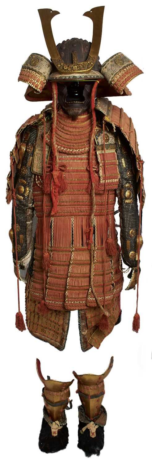 Lot 42 - A GOLD LACQUERED JAPANESE ARMOUR