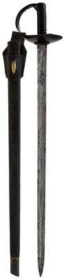 Lot 204 - A 19TH CENTURY BRITISH TRANSITIONAL NAVAL CUTLASS