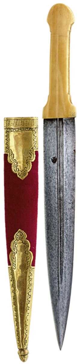 Lot 136 - A 19TH CENTURY OTTOMAN KINDJAL