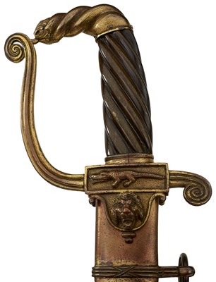 Lot 242 - A GEORGIAN OFFICER'S PRETZEL HILTED TROPHY SABRE