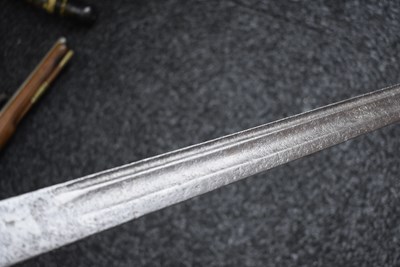 Lot 131 - AN 18TH CENTURY BRITISH MILITARY BASKET HILTED BACKSWORD
