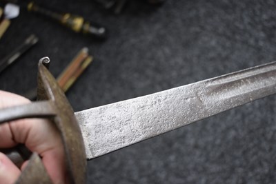 Lot 131 - AN 18TH CENTURY BRITISH MILITARY BASKET HILTED BACKSWORD