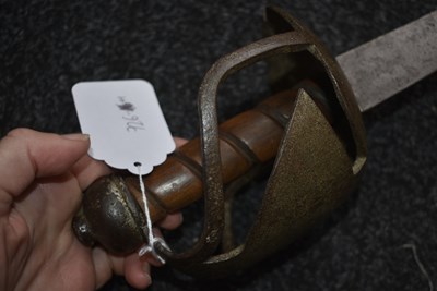 Lot 131 - AN 18TH CENTURY BRITISH MILITARY BASKET HILTED BACKSWORD
