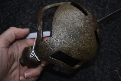 Lot 131 - AN 18TH CENTURY BRITISH MILITARY BASKET HILTED BACKSWORD