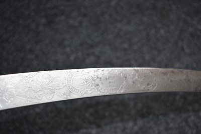 Lot 140 - A SCARCE REGIMENTALLY MARKED 1796 PATTERN LIGHT CAVALRY OFFICER'S SABRE TO THE 11TH LIGHT DRAGOONS