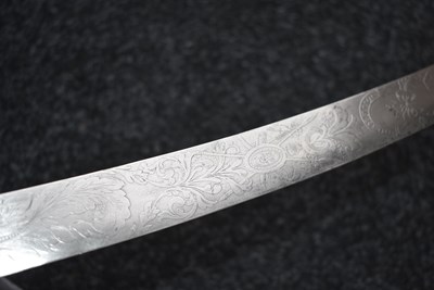 Lot 140 - A SCARCE REGIMENTALLY MARKED 1796 PATTERN LIGHT CAVALRY OFFICER'S SABRE TO THE 11TH LIGHT DRAGOONS