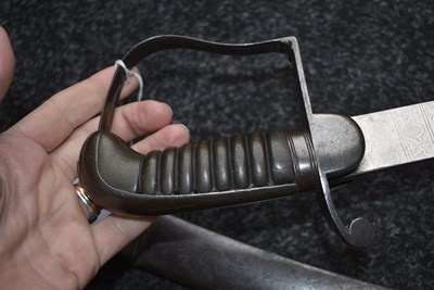 Lot 140 - A SCARCE REGIMENTALLY MARKED 1796 PATTERN LIGHT CAVALRY OFFICER'S SABRE TO THE 11TH LIGHT DRAGOONS