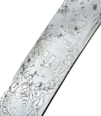 Lot 140 - A SCARCE REGIMENTALLY MARKED 1796 PATTERN LIGHT CAVALRY OFFICER'S SABRE TO THE 11TH LIGHT DRAGOONS