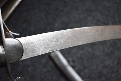 Lot 140 - A SCARCE REGIMENTALLY MARKED 1796 PATTERN LIGHT CAVALRY OFFICER'S SABRE TO THE 11TH LIGHT DRAGOONS