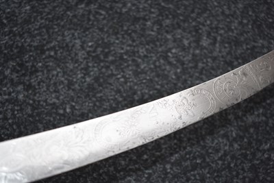 Lot 140 - A SCARCE REGIMENTALLY MARKED 1796 PATTERN LIGHT CAVALRY OFFICER'S SABRE TO THE 11TH LIGHT DRAGOONS