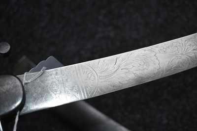 Lot 140 - A SCARCE REGIMENTALLY MARKED 1796 PATTERN LIGHT CAVALRY OFFICER'S SABRE TO THE 11TH LIGHT DRAGOONS