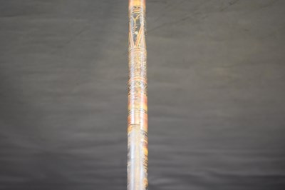 Lot 68 - A SRI LANKAN OR SOUTHERN INDIAN LACQUERED POLE ARM