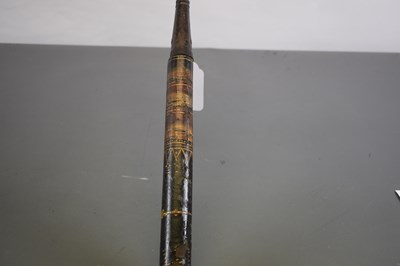 Lot 68 - A SRI LANKAN OR SOUTHERN INDIAN LACQUERED POLE ARM