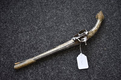 Lot 107 - A 19-BORE MIQUELET LOCK TURKISH OR OTTOMAN HOLSTER PISTOL