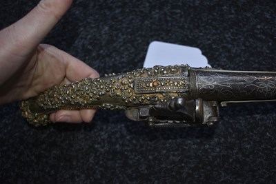 Lot 107 - A 19-BORE MIQUELET LOCK TURKISH OR OTTOMAN HOLSTER PISTOL