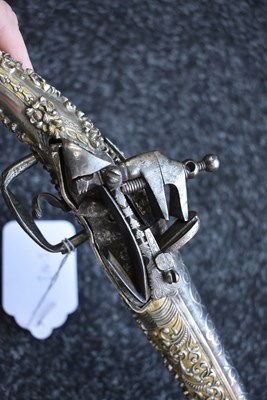Lot 107 - A 19-BORE MIQUELET LOCK TURKISH OR OTTOMAN HOLSTER PISTOL