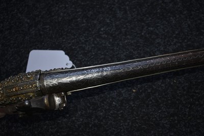 Lot 107 - A 19-BORE MIQUELET LOCK TURKISH OR OTTOMAN HOLSTER PISTOL