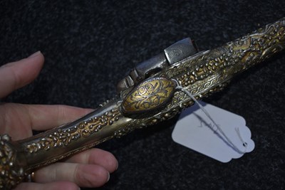 Lot 107 - A 19-BORE MIQUELET LOCK TURKISH OR OTTOMAN HOLSTER PISTOL