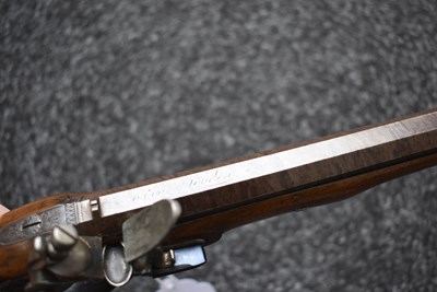 Lot 371 - A 42-BORE FLINTLOCK DUELLING PISTOL BY DURS EGG