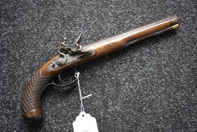 Lot 371 - A 42-BORE FLINTLOCK DUELLING PISTOL BY DURS EGG