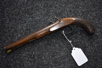 Lot 371 - A 42-BORE FLINTLOCK DUELLING PISTOL BY DURS EGG