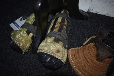 Lot 43 - A BLACK LACQUERED JAPANESE ARMOUR FOR A SAMURAI