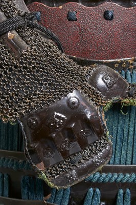 Lot 43 - A BLACK LACQUERED JAPANESE ARMOUR FOR A SAMURAI