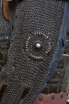 Lot 43 - A BLACK LACQUERED JAPANESE ARMOUR FOR A SAMURAI