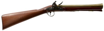 Lot 188 - A FLINTLOCK BRASS BARRELLED BLUNDERBUSS BY RICHARDS OF LONDON
