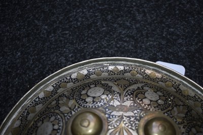 Lot 84 - A LATE 19TH CENTURY INDIAN BENARES PRESENTATION SHIELD
