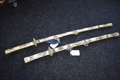 Lot 36 - A PAIR OF JAPANESE BONE MOUNTED KATANA