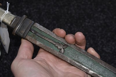 Lot 91 - A LATE 18TH OR EARLY 19TH CENTURY TIBETAN SHORT DPA'DAM OR SWORD