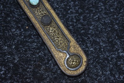 Lot 91 - A LATE 18TH OR EARLY 19TH CENTURY TIBETAN SHORT DPA'DAM OR SWORD