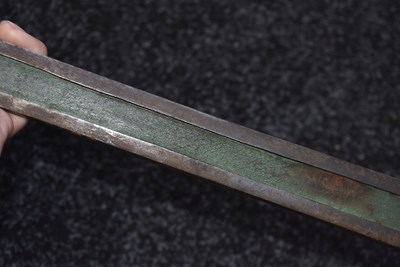 Lot 91 - A LATE 18TH OR EARLY 19TH CENTURY TIBETAN SHORT DPA'DAM OR SWORD